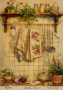 Kraft Decoupage Papier 21x29,7cm, “Botanica Vintage”, #0017