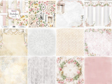 Double-sided scrapbooking paper set Nostalgia 8"x8", 10 sheets - 2 Double-sided scrapbooking paper set Nostalgia 8"x8", 10 sheets - 2