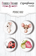Set of 4pcs flair buttons for scrabooking Happy mouse day #552