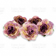цветы розы фиолетовые с желтым  1шт