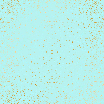 Sheet of single-sided paper with gold foil embossing, pattern Golden Mini Drops Turquoise, 12"x12"
