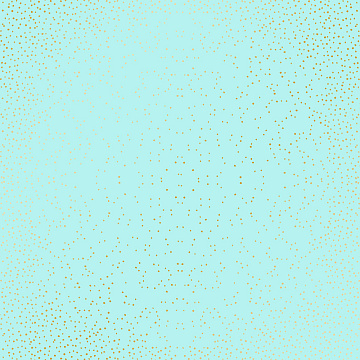 Sheet of single-sided paper with gold foil embossing, pattern Golden Mini Drops Turquoise, 12"x12"