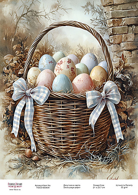 декупажная карта «пасхальные яйца-11» #000934, 21см x 29,7см фабрика декору