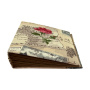 Blankoalbum mit weicher Rose vintage Kraft, 20cm x 20cm, 10 Blätter