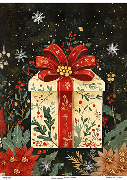 Decoupage Card "New Year's Gift", #0859, 29.7x42cm