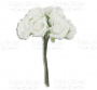 Rose flowers, color White, 6pcs