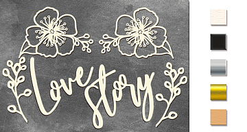 Chipboard embellishments set, "Love story" #335