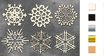 Chipboards set  "Snowflakes 3" #068
