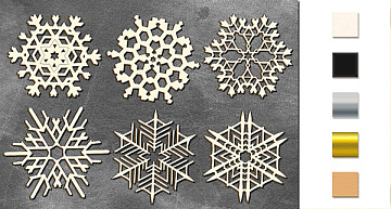 Chipboard embellishments set,  "Snowflakes 3" #068