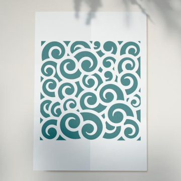 Stencil for crafts 14x14cm "Curls" #041 - 2 Stencil for crafts 14x14cm "Curls" #041 - 2