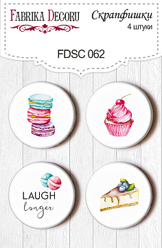 Set of 4pcs flair buttons for scrabooking #062