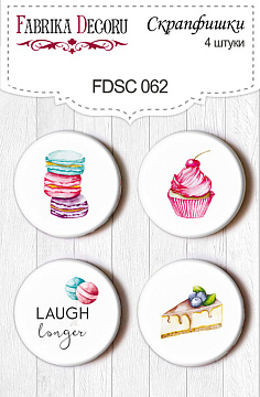 Set mit 4 Flair-Buttons für Scrapbooking #062