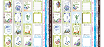 Set of stripes with pictures for decoration  "Colorful spring"