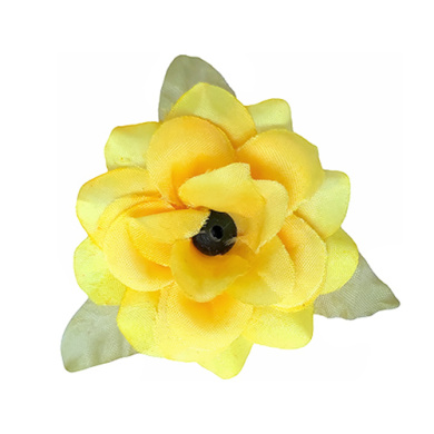 цветок розы с листочками солнечный, 1шт - 2