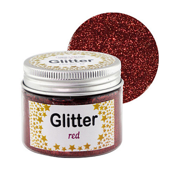 Glitter, Farbe Rot, 50 ml