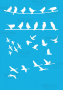 Трафарет многоразовый 15x20см Птицы на проводе #092