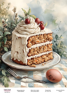 Decoupage card «Festive cake-03» #000916, 21cm x 29,7cm