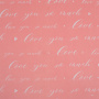 Kraft paper sheet 12"x12" Lettering Love you on coral