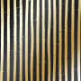 Sheet of single-sided paper with gold foil embossing, pattern Golden Stripes Black, 12"x12"