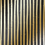 Sheet of single-sided paper with gold foil embossing, pattern Golden Stripes Black, 12"x12"