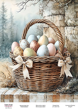 Decoupage card «Easter eggs-10» #000933, 21cm x 29,7cm