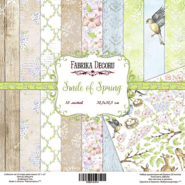 Double-sided scrapbooking paper set Smile of spring 8"x8", 10 sheets