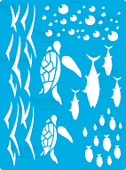 Stencil reusable, 15x20cm "Undersea world", #375