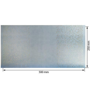 Piece of PU leather with gold stamping, pattern Golden Mini Drops Blue, 50cm x 25cm - 2