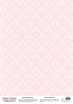 Deco vellum colored sheet Damask Pink, A3 (11,7" х 16,5")