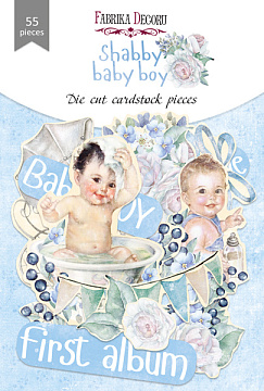 Set of die cuts Shabby baby boy redesign, 55 pcs
