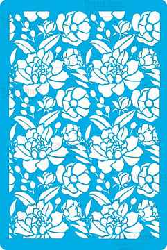 Stencil for crafts 15x20cm "Flower and feather background" #311
