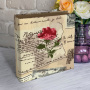 Blankoalbum mit weicher Rose vintage Kraft, 20cm x 20cm, 10 Blätter