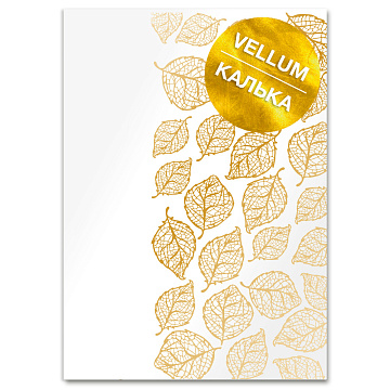 Pergamentblatt mit Goldfolie, Muster "Golden Leaves А4 8"x12"