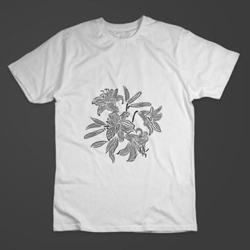 Stencil for decoration XL size (30*30cm), Lily Bouquet, #210 - 2