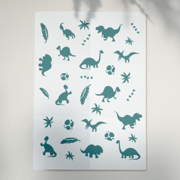 Stencil reusable, 15x20cm "Dinosauria", #377 - 2 Stencil reusable, 15x20cm "Dinosauria", #377 - 2