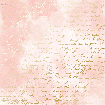 Sheet of single-sided paper with gold foil embossing, pattern "Golden Text, color Vintage pink watercolor"