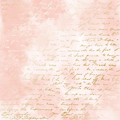 лист односторонней бумаги с фольгированием, дизайн golden text, color vintage pink watercolor, 30,5см х 30,5см