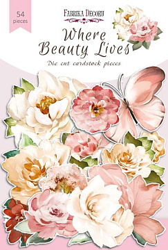 Set of die cuts Where beauty lives, 54 pcs