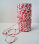 Cotton melange cord. White with red.