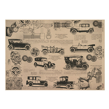 Arkusz kraft papieru z wzorem Mechanics and steampunk #10, 42x29,7 cm