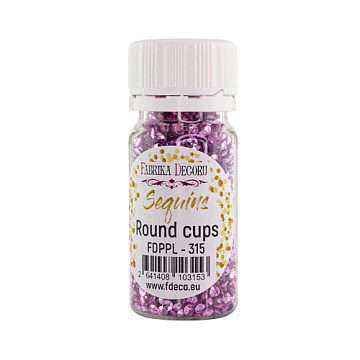 Sequins Round cups, pink metallic, #315