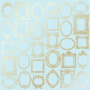 лист односторонней бумаги с фольгированием, дизайн golden frames blue, 30,5см х 30,5см