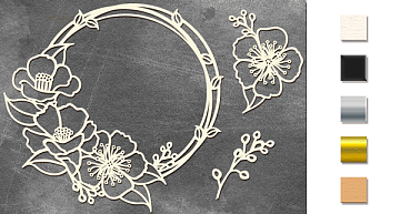 Chipboards set "Round flower frame" #334