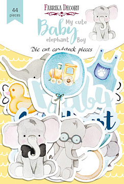 Stanzschablonen-Set My cute Baby Elephant Boy, 44-tlg