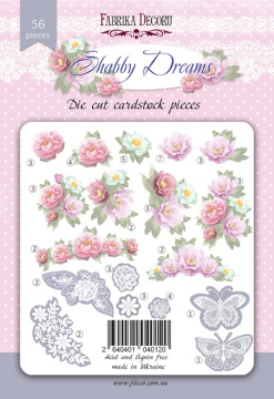 набор высечек, коллекция shabby dreams,  56 шт - 2 набор высечек, коллекция shabby dreams,  56 шт - 2