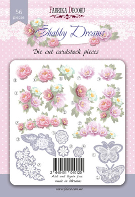 набор высечек, коллекция shabby dreams,  56 шт - 2 набор высечек, коллекция shabby dreams,  56 шт - 2