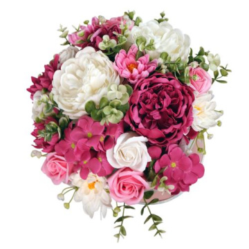 "the magic of love" composition with soap foam flowers in a hat box, 250 x 250 x 300 mm - 2