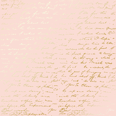 лист односторонней бумаги с фольгированием, дизайн golden text peach, 30,5см х 30,5см
