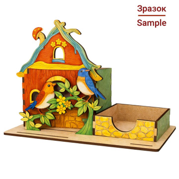 настольный органайзер для карандашей и бумаги  "домик в лесу", #01 - 2
