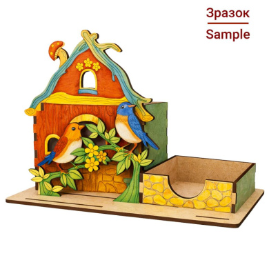 настольный органайзер для карандашей и бумаги  "домик в лесу", #01 - 2